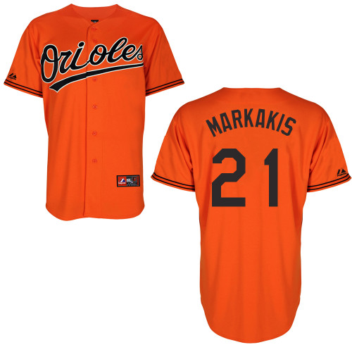 Nick Markakis #21 mlb Jersey-Baltimore Orioles Women's Authentic Alternate Orange Cool Base Baseball Jersey